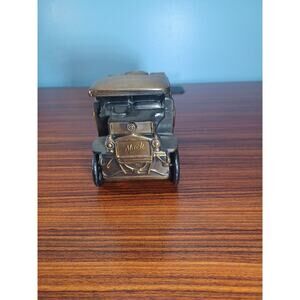 Vintage 1974 Mack Metal Toy Money Coin Safe Trinket Box Piggy Bank Banthrico USA